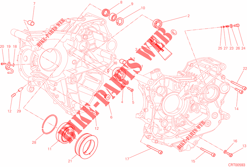 HALF CRANKCASES for Ducati Multistrada 1200 ABS 2014