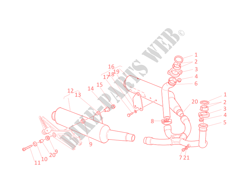 EXHAUST SYSTEM for Ducati Monster 600 2001