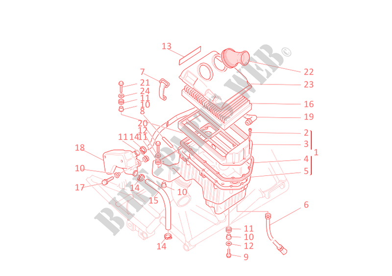 AIR INDUCTION & OIL BREATHER for Ducati Monster 900 S i.e. 2001