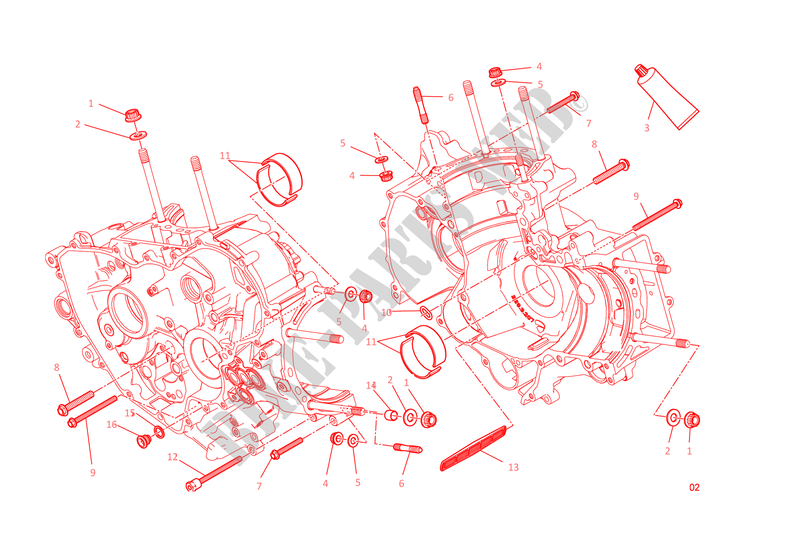 HALF CRANKCASES for Ducati 899 Panigale 2015