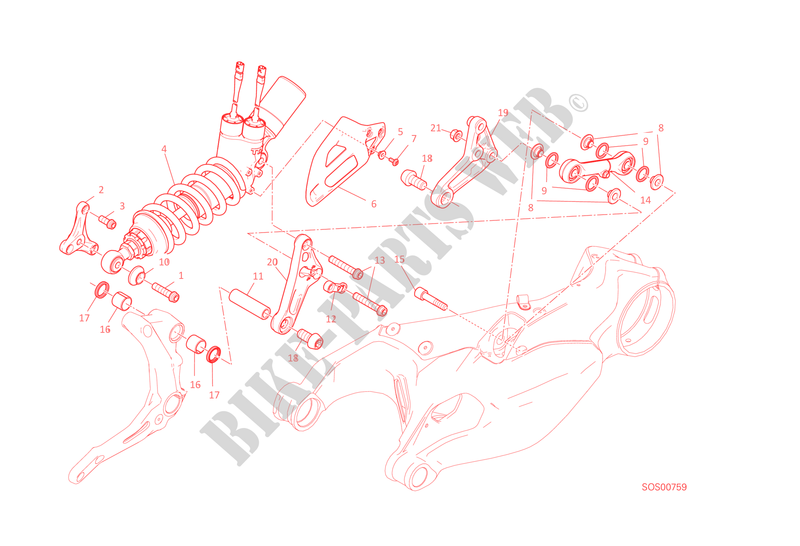 REAR SUSPENSION for Ducati 1299 Panigale S 2015