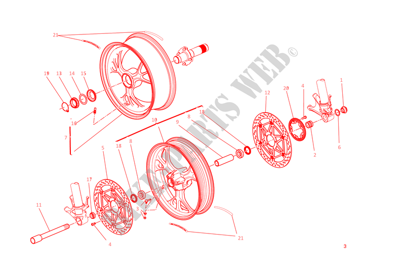 FRONT & REAR WHEELS for Ducati 1199 Panigale R 2014