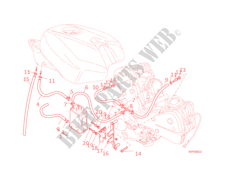 EVAPORATIVE EMISSION SYSTEM (EVAP) for Ducati 848 EVO 2013