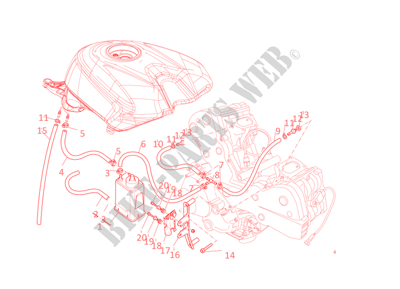 EVAPORATIVE EMISSION SYSTEM (EVAP) for Ducati 848 EVO Corse 2013