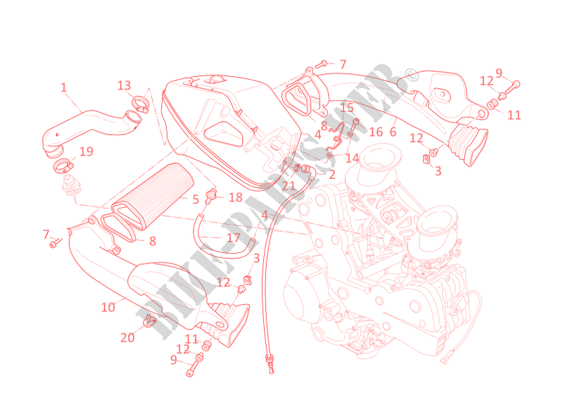 AIR INDUCTION & OIL BREATHER for Ducati 848 EVO 2012