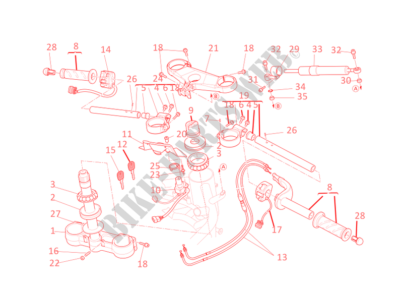 HANDLEBARS & CONTROLS for Ducati 848 EVO 2012