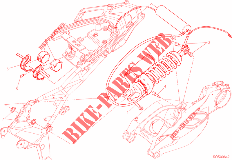 REAR SHOCK ABSORBER for Ducati Multistrada 1200 S Pikes Peak 2014