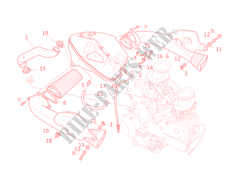 AIR INDUCTION & OIL BREATHER for Ducati 1198 2011