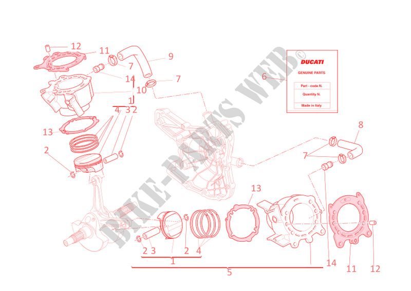 CYLINDERS   PISTONS for Ducati 1198 2011