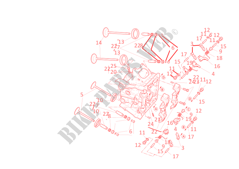 HORIZONTAL CYLINDER HEAD for Ducati 1198 2011