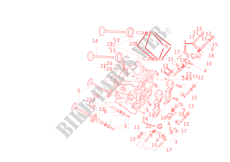 HORIZONTAL CYLINDER HEAD for Ducati 1198 SP 2011