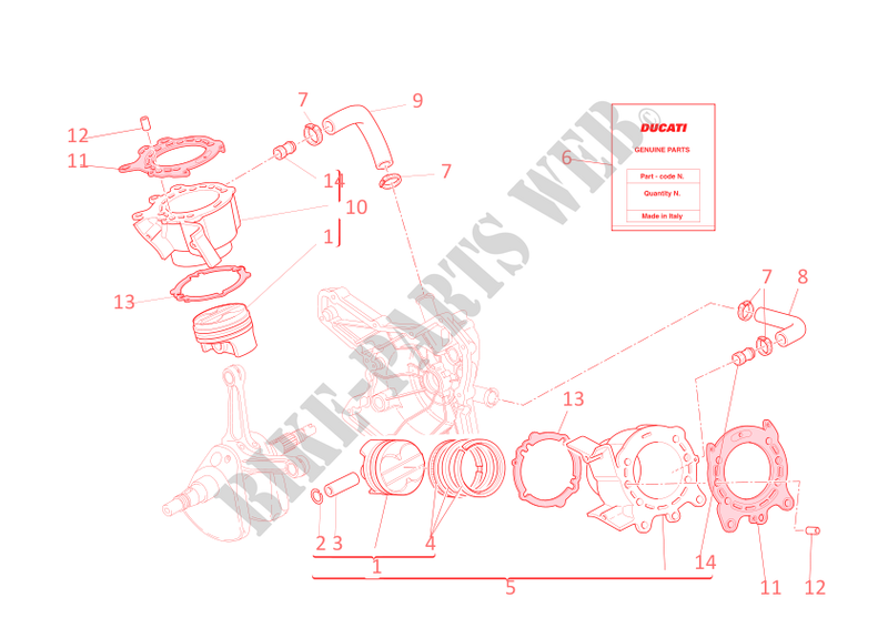 CYLINDERS   PISTONS for Ducati 848 2010