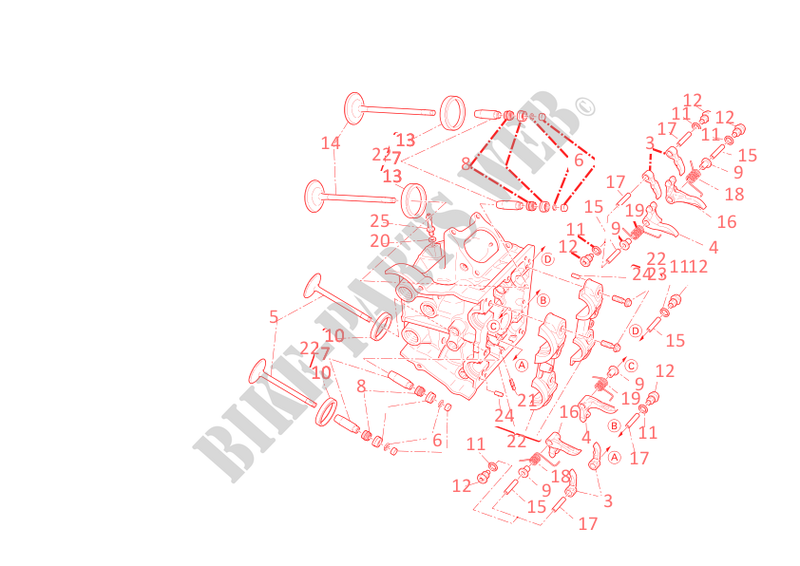 HORIZONTAL CYLINDER HEAD for Ducati 848 2010