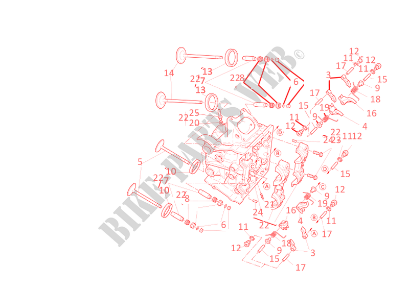 HORIZONTAL CYLINDER HEAD for Ducati 1198 S 2010