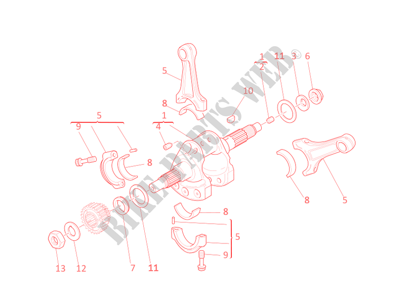 CONNECTING RODS for Ducati 1198 R Corse 2010