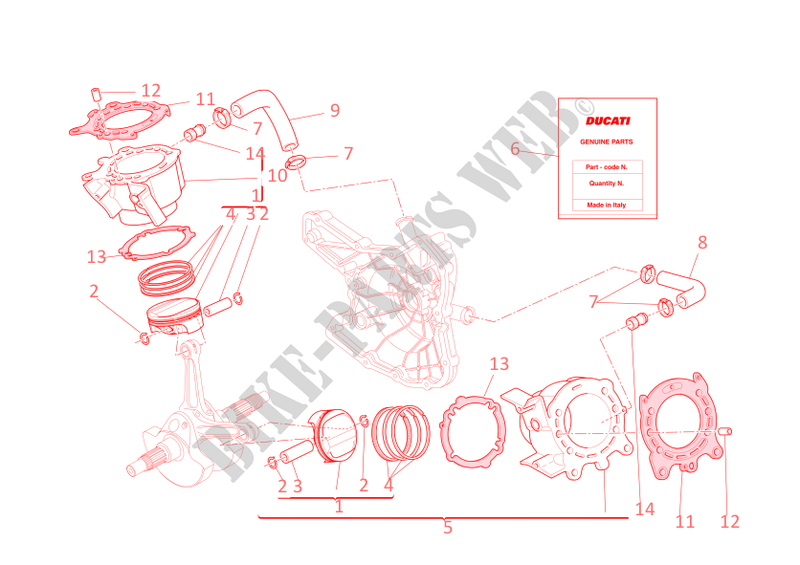 CYLINDERS   PISTONS for Ducati 1198 2009