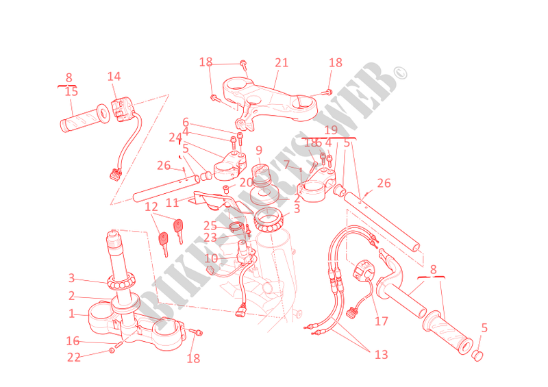 HANDLEBARS & CONTROLS for Ducati 848 2008