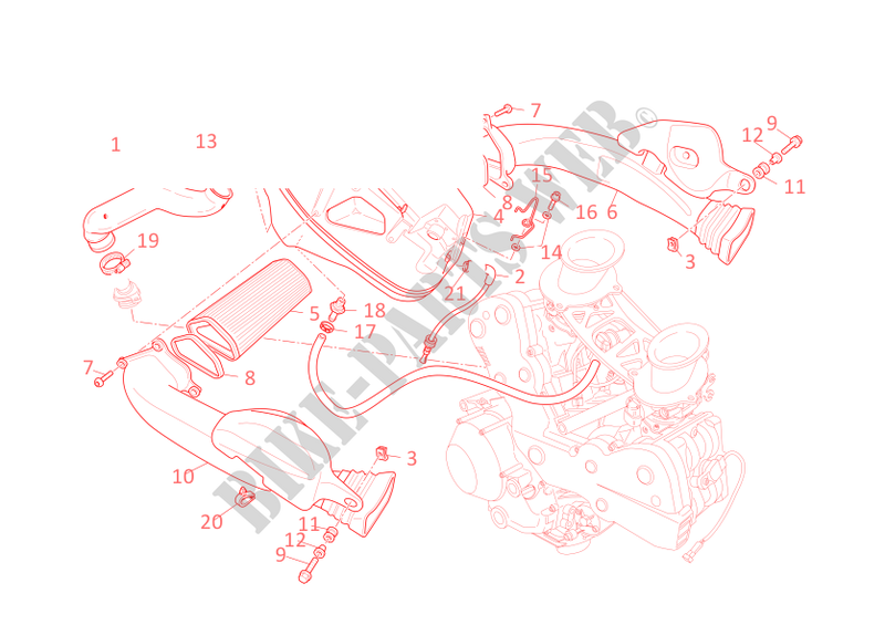 AIR INDUCTION & OIL BREATHER for Ducati 1098 2008