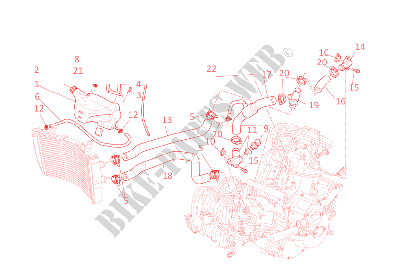 COOLING SYSTEM for Ducati 1098 2008