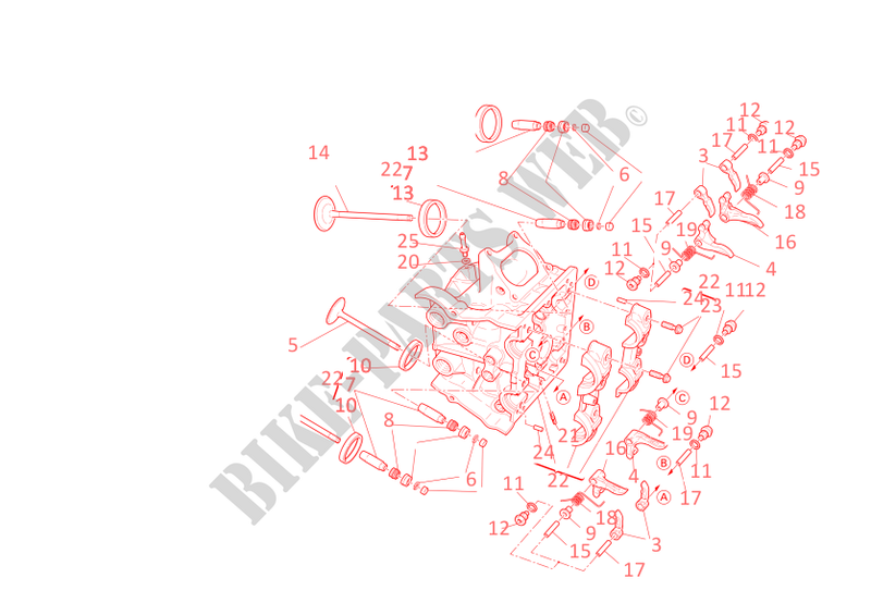HORIZONTAL CYLINDER HEAD for Ducati 1098 2008