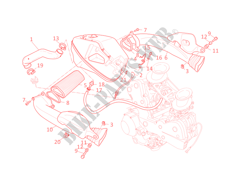 AIR INDUCTION & OIL BREATHER for Ducati 1098 S 2008