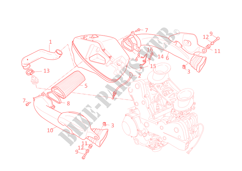 AIR INDUCTION & OIL BREATHER for Ducati 1098 2007