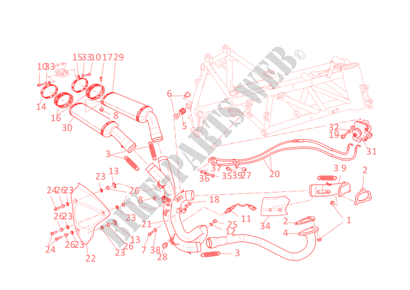 EXHAUST SYSTEM for Ducati 1098 2007