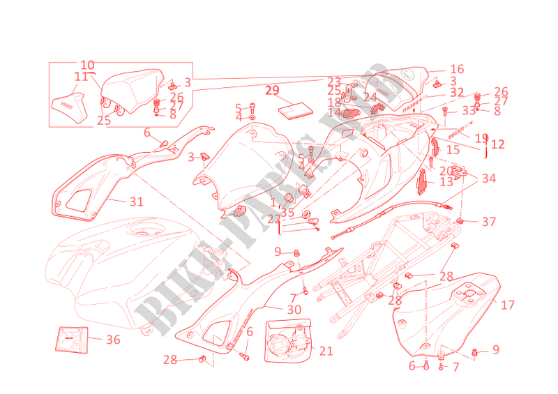 SEAT for Ducati 1098 S 2007