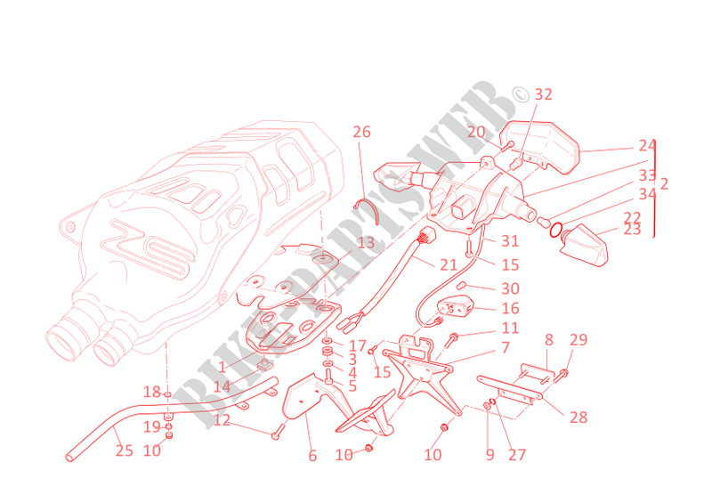 NUMBER PLATE HOLDER for Ducati 749 2004