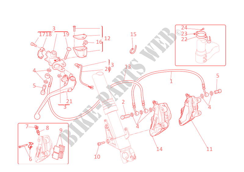 FRONT BRAKE SYSTEM for Ducati 749 S 2004