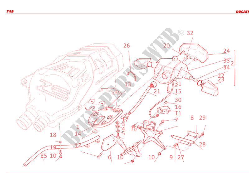 NUMBER PLATE HOLDER for Ducati 749 2003