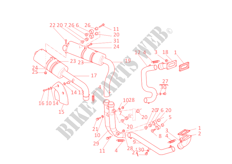 EXHAUST SYSTEM for Ducati 998 2002