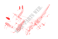 RIGHT FOOTRESTS for Ducati Diavel 1200 2015