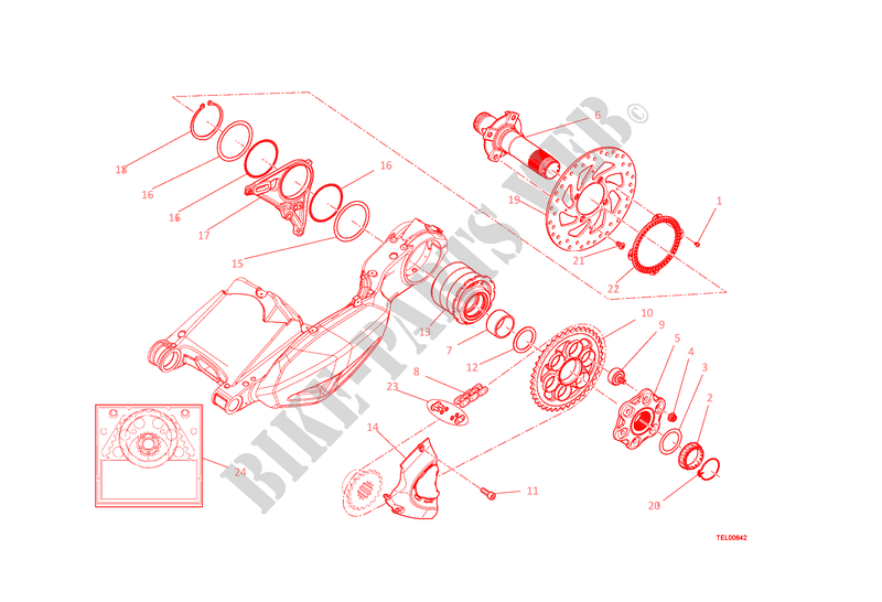 REAR WHEEL HUB for Ducati Diavel 1200 2015