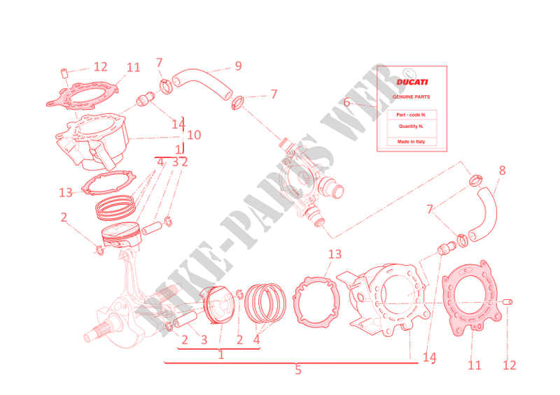 CYLINDERS   PISTONS for Ducati Diavel 2013