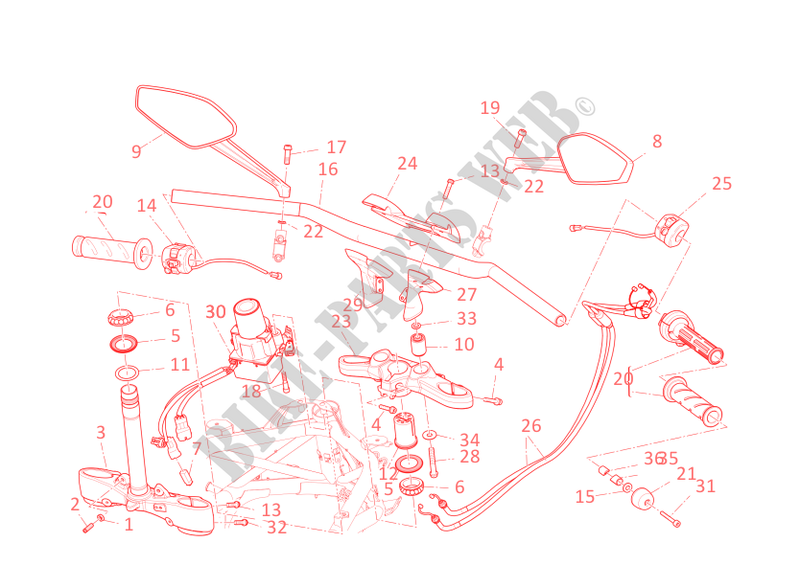 HANDLEBAR & CONTROLS for Ducati Diavel 2013