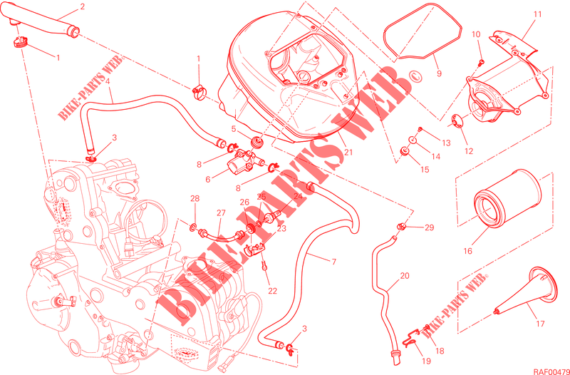 AIR FILTER for Ducati Hyperstrada 2015