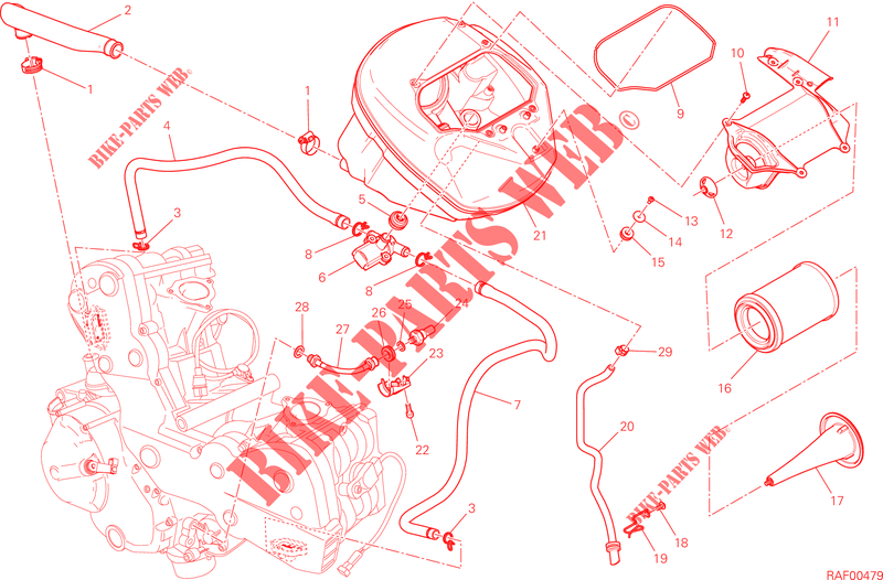 AIR FILTER for Ducati Hypermotard 2014
