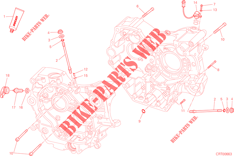 HALF CRANKCASES for Ducati Hypermotard 2014