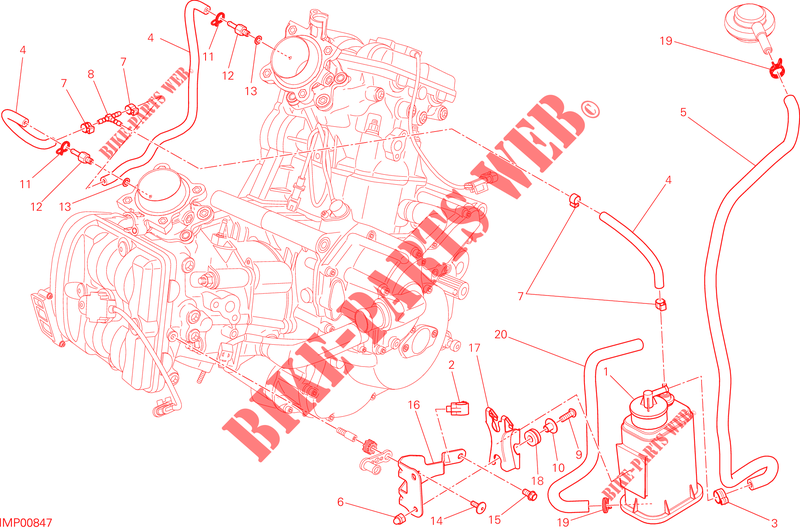 EVAPORATIVE EMISSION SYSTEM (EVAP) for Ducati Hyperstrada 2014