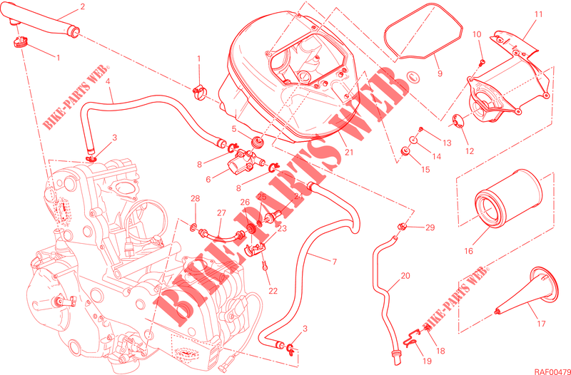 AIR FILTER for Ducati Hypermotard 2013