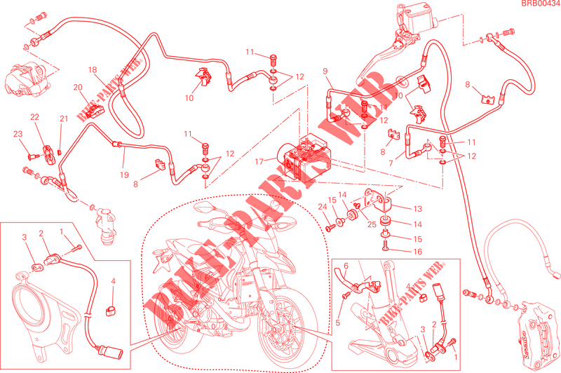 ANTILOCK BRAKING SYSTEM (ABS) for Ducati Hypermotard 2013