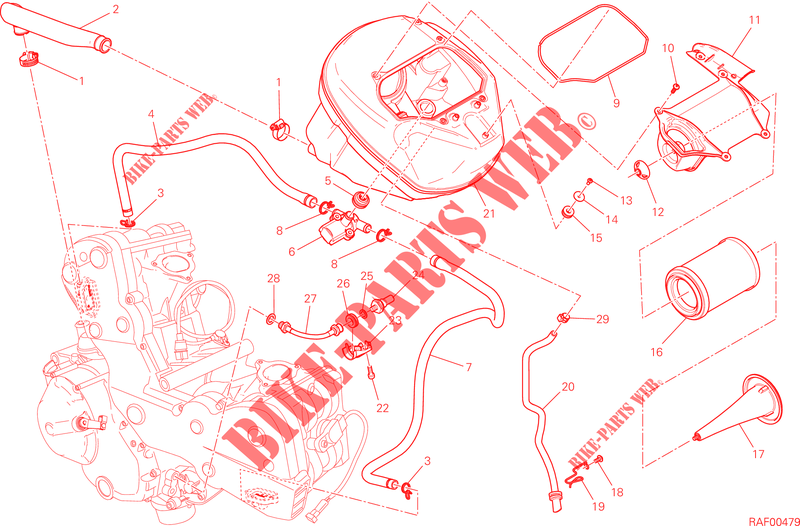 AIR FILTER for Ducati Hypermotard SP 2013