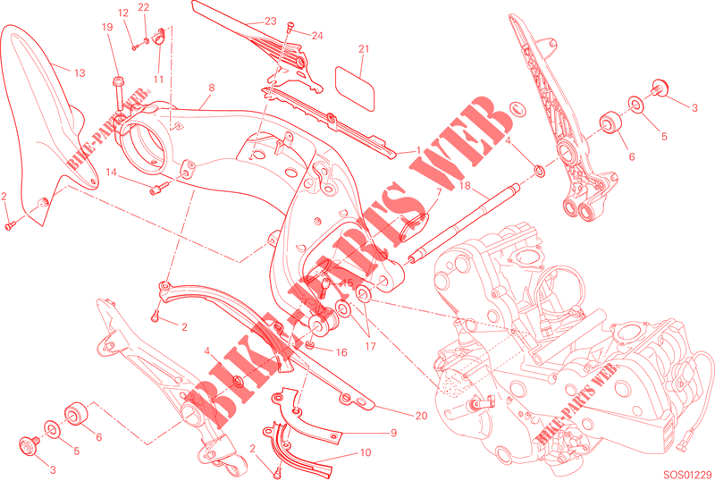 SWINGARM for Ducati Hypermotard SP 2013