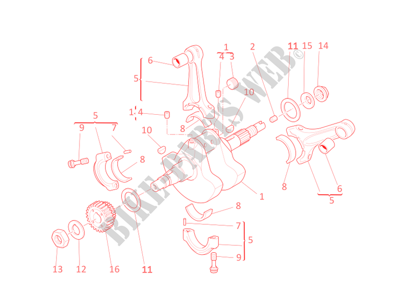 CONNECTING RODS for Ducati Hypermotard 796 2012