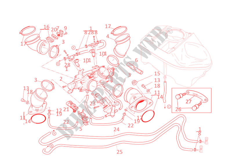 INTAKE MANIFOLDS for Ducati Hypermotard 796 2012