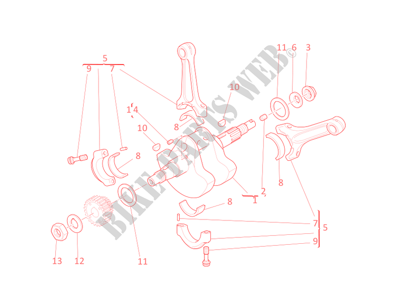 CONNECTING RODS for Ducati Hypermotard 1100 EVO 2010