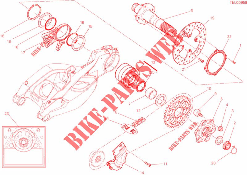 REAR WHEEL HUB   DISC   CHAIN for Ducati Multistrada 1200 ABS 2010