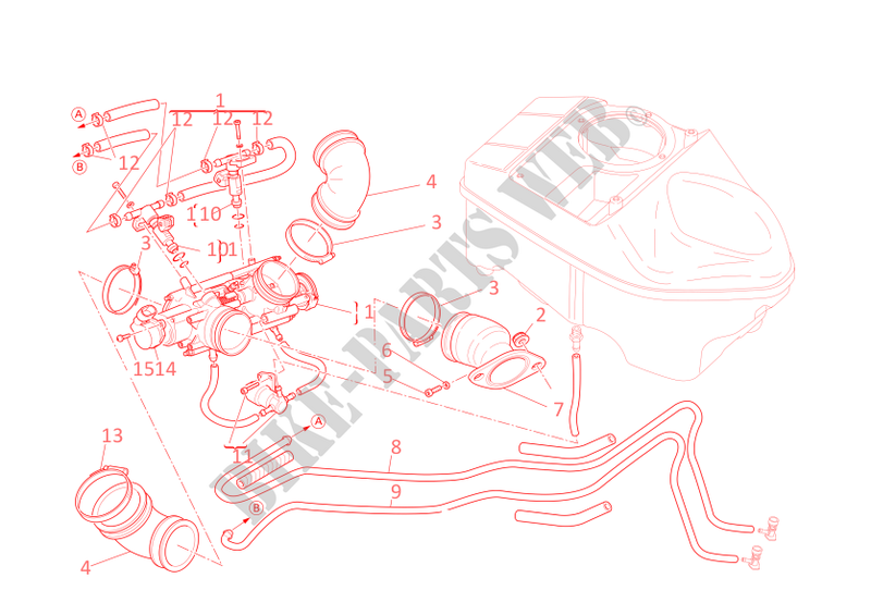 INTAKE MANIFOLDS for Ducati Hypermotard 1100 S 2009