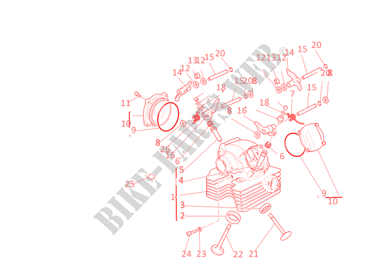 VERTICAL CYLINDER HEAD for Ducati Hypermotard 1100 S 2009